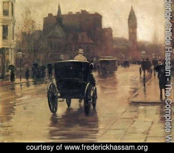 Frederick Childe Hassam - Columbus Avenue, Rainy Day