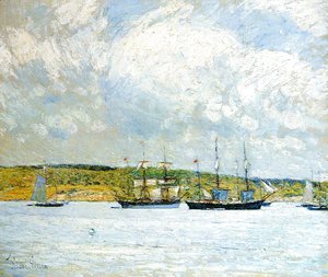 Frederick Childe Hassam - A Parade of Boats