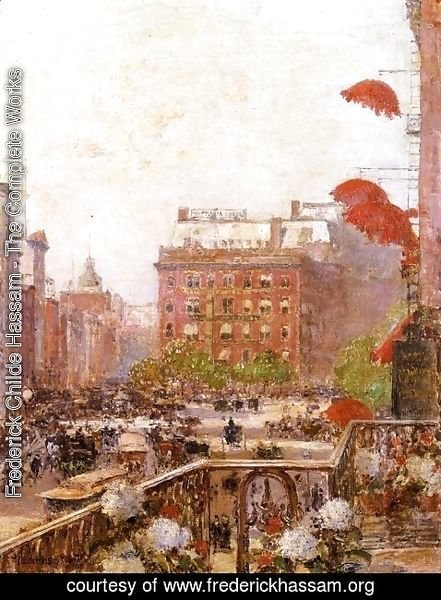 Frederick Childe Hassam - View of Broadway and Fifth Avenue