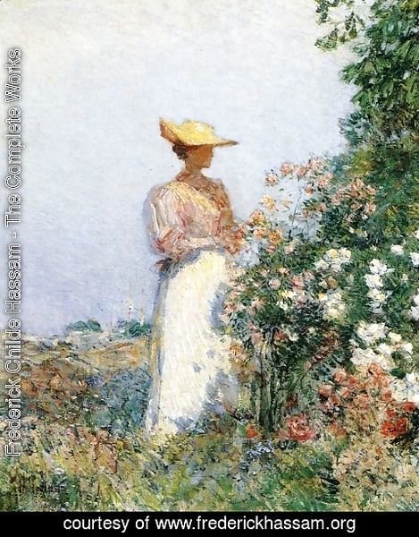 Frederick Childe Hassam - Lady in Flower Garden