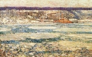 Frederick Childe Hassam - Ice on the Hudson