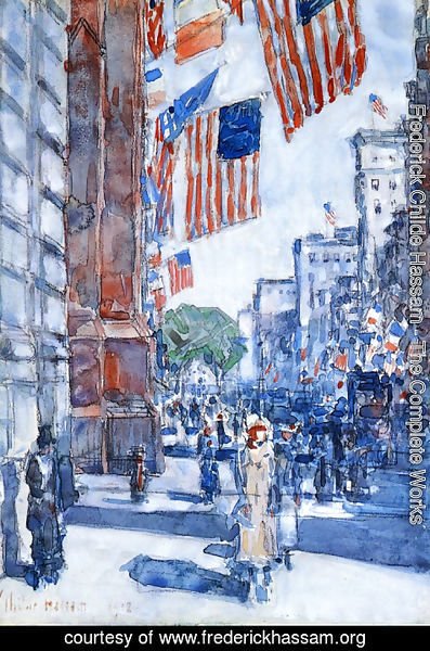 Frederick Childe Hassam - Flags, Fifth Avenue