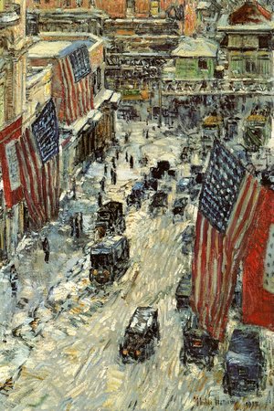 Frederick Childe Hassam - Flags on Fifty-Seventh Street