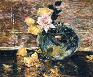 Frederick Childe Hassam - Roses in a Vase