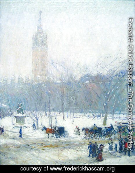 Frederick Childe Hassam - Madison Square - Snowstorm