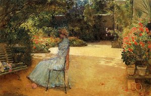 Frederick Childe Hassam - The Artist's Wife in a Garden, Villiers-le-Bel