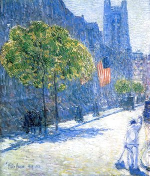 Frederick Childe Hassam - Just Off the Avenue, Fifty-Third Stret, May, 1916
