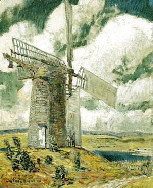 Frederick Childe Hassam - Bending Sail on the Old Mill