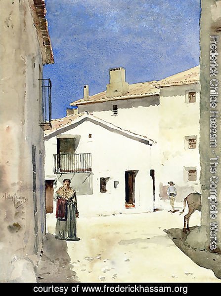 Frederick Childe Hassam - A Street in Denia Spain