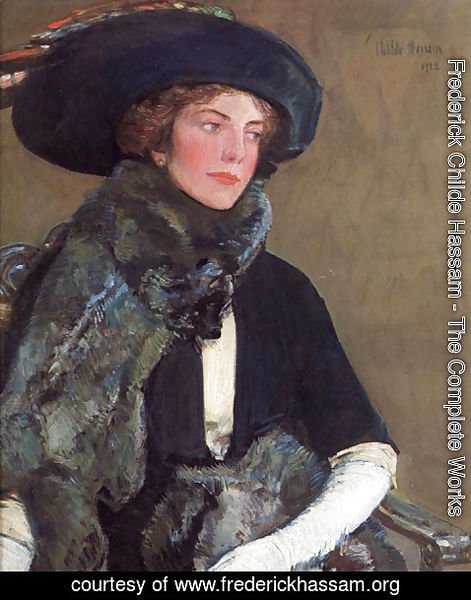 Frederick Childe Hassam - Lady in Furs (also known as Mrs. Charles A. Searles)