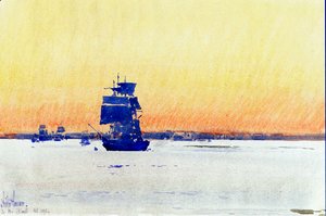 Frederick Childe Hassam - Sailing Ship Locked in Ice1