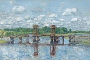 Frederick Childe Hassam - The Toll Bridge, New Hampshire, Near Exeter