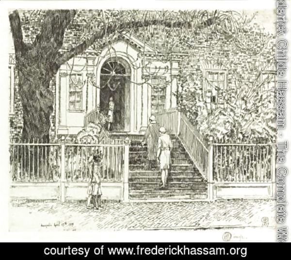 Frederick Childe Hassam - The Chase House (Cortissoz - Clayton 309)