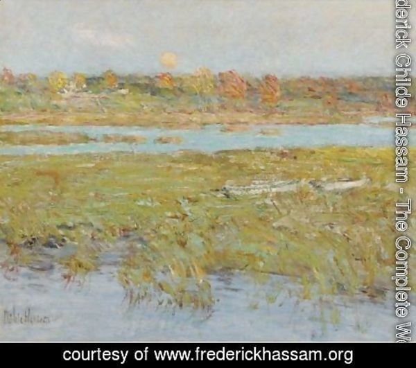 Frederick Childe Hassam - Harvest Moon (Marsh And Meadow)