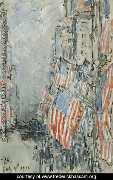 Frederick Childe Hassam - Flag Day, Fifth Avenue, July 4th 1916