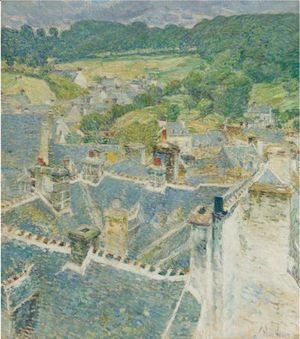 Frederick Childe Hassam - Rooftops, Pont-Aven, Brittany