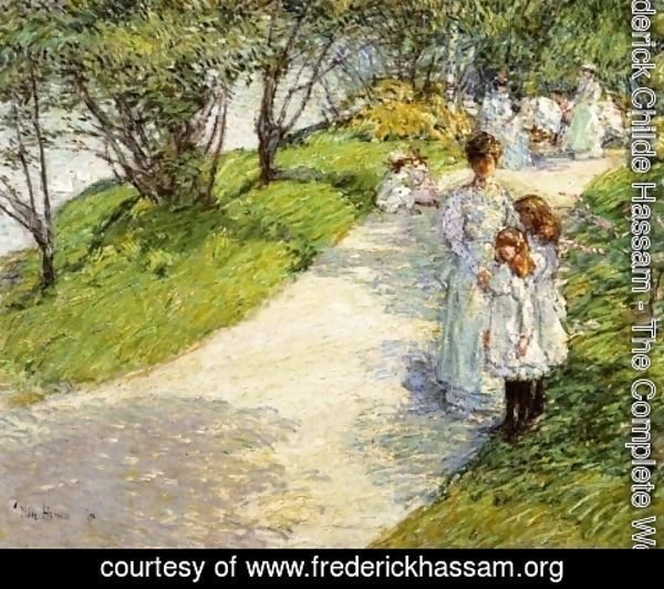 Frederick Childe Hassam - Promenaders in the garden