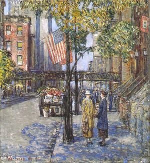 Frederick Childe Hassam - Flags on the friar's club
