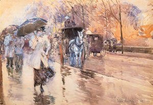 Frederick Childe Hassam - Rainy Day on Fifth Avenue
