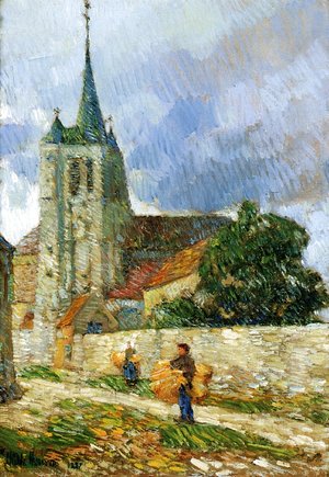 Frederick Childe Hassam - Village Scene, Breton