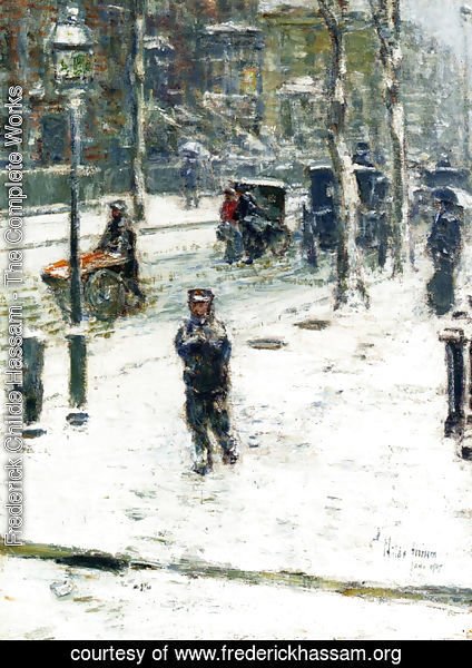 Frederick Childe Hassam - Snow Storm, Fifth Avenue, New York