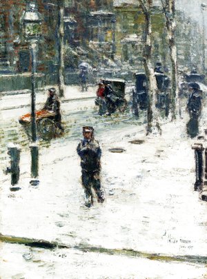 Frederick Childe Hassam - Snow Storm, Fifth Avenue, New York