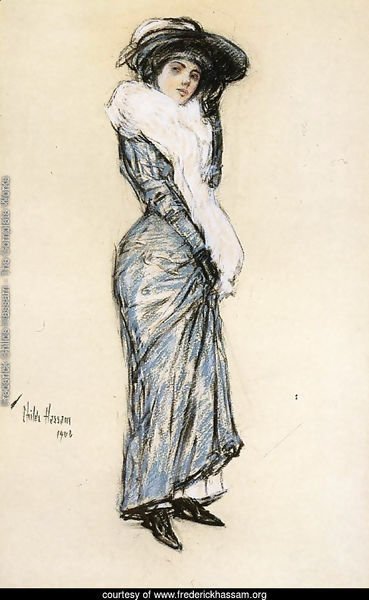 Portrait of a Lady in Blue Dress
