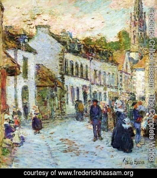 Frederick Childe Hassam - Street in Pont Aven - Evening