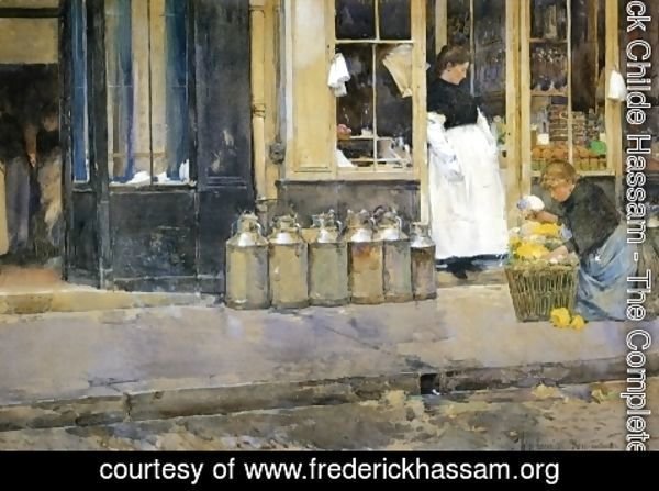 Frederick Childe Hassam - La Bouquetiere et la Latiere