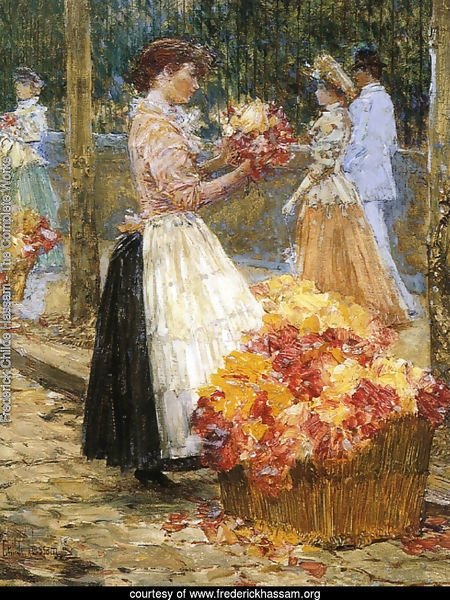 Woman Sellillng Flowers