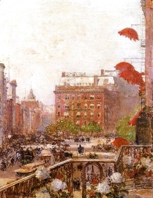 Frederick Childe Hassam - View of Broadway and Fifth Avenue
