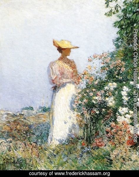 Lady in Flower Garden