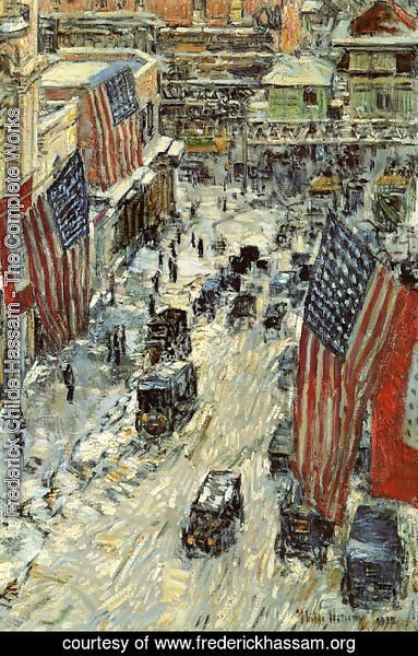 Frederick Childe Hassam - Flags on Fifty-Seventh Street