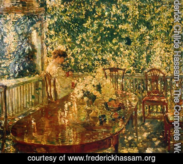 Frederick Childe Hassam - Summer Porch at Mr. and Mrs. C.E.S. Wood's