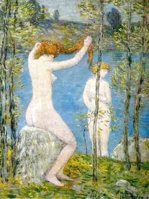 Frederick Childe Hassam - Untitled (Study for 'Bathers')