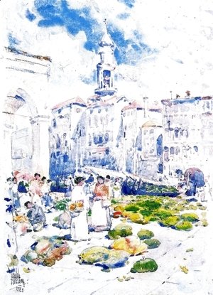 Frederick Childe Hassam - Rialto Market, Venice
