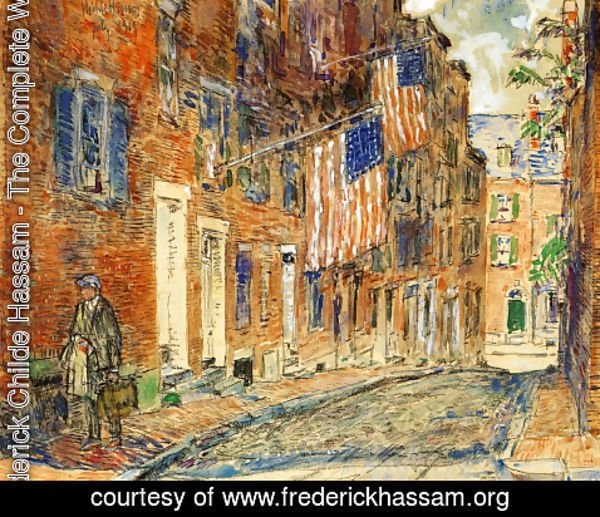 Frederick Childe Hassam - Acorn Street, Boston