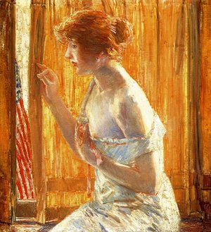 Frederick Childe Hassam - The Flag Outside Her Window, April 1918