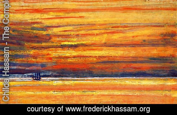 Frederick Childe Hassam - Sailing Vessel at Sea, Sunset