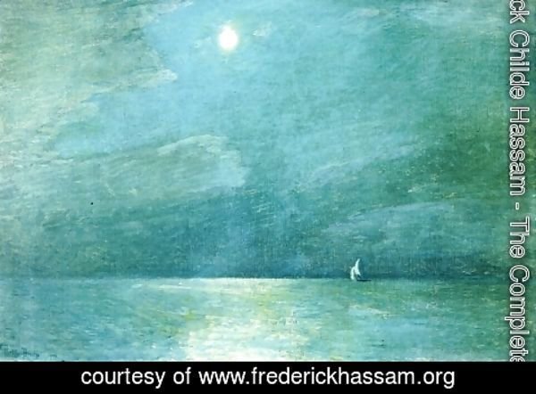 Frederick Childe Hassam - Moonlight on the Sound