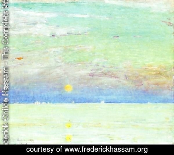 Frederick Childe Hassam - Moonrise at Sunset I
