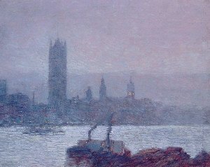 Frederick Childe Hassam - Houses of Parliament, Early Evening