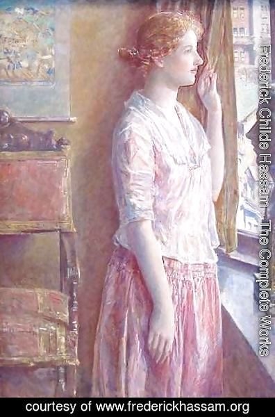 Frederick Childe Hassam - Easter Morning Portrait at a New York Window