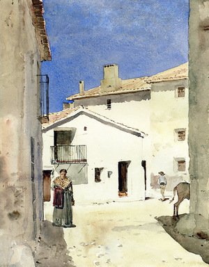 Frederick Childe Hassam - A Street in Denia Spain