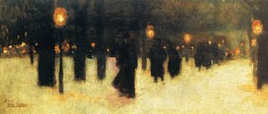 Frederick Childe Hassam - Across the Common on a Winter Evening