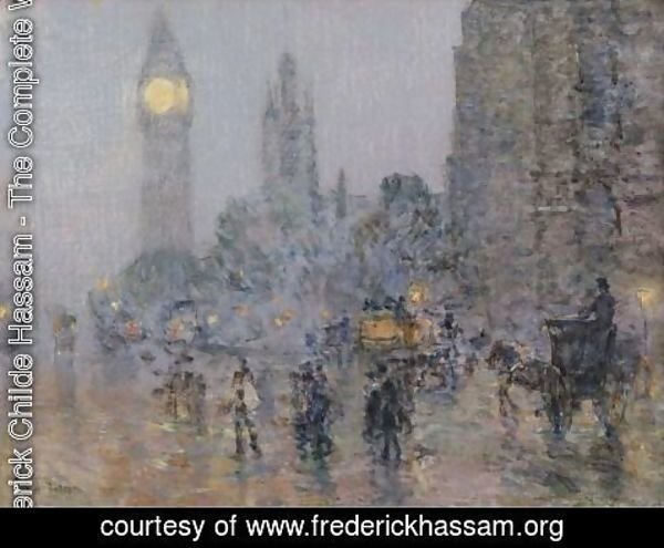 Frederick Childe Hassam - Nocturne-Big Ben