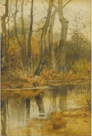 Frederick Childe Hassam - Stream In The Woods