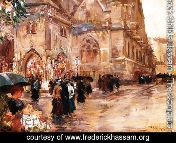 Frederick Childe Hassam - Church After Sunday Service