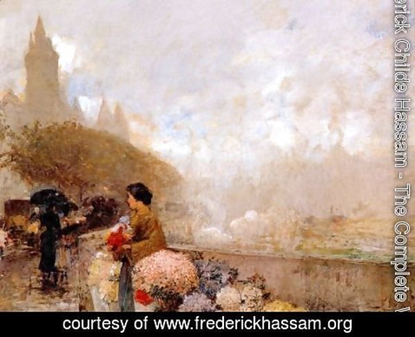 Frederick Childe Hassam - Flower girl by the Seine, Paris 2