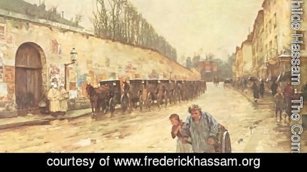 Frederick Childe Hassam - Childe Hassam-A Shower-Bonaparte Street